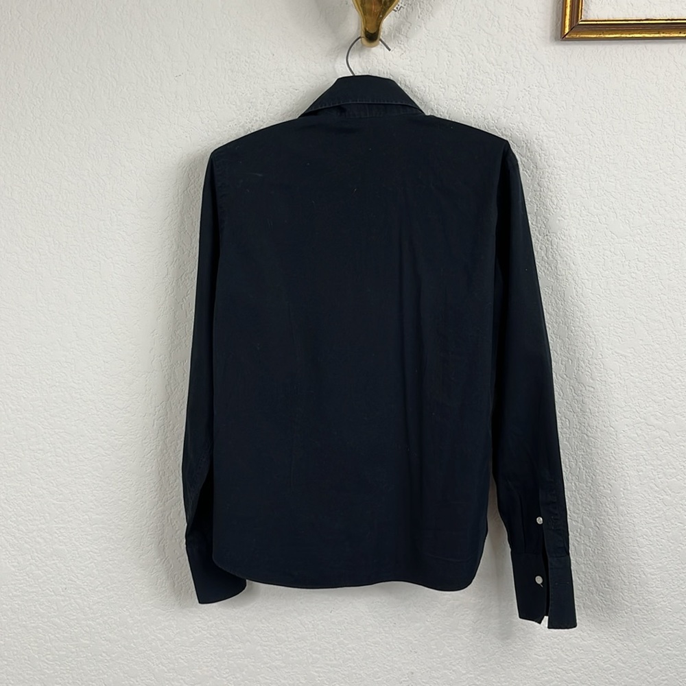 Domenico Vacca Solid Point Collar Button Front Bl… - image 4